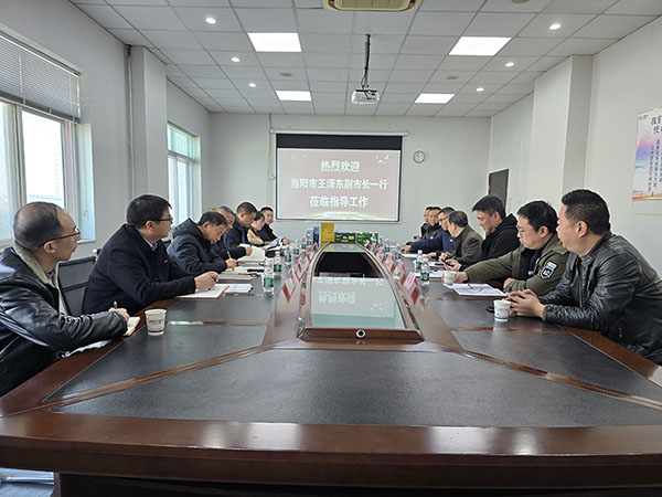 当阳市副市长王潇东一行莅临现代精工考察一步法中空板生产线-智能制造赋能绿色建材产业升级